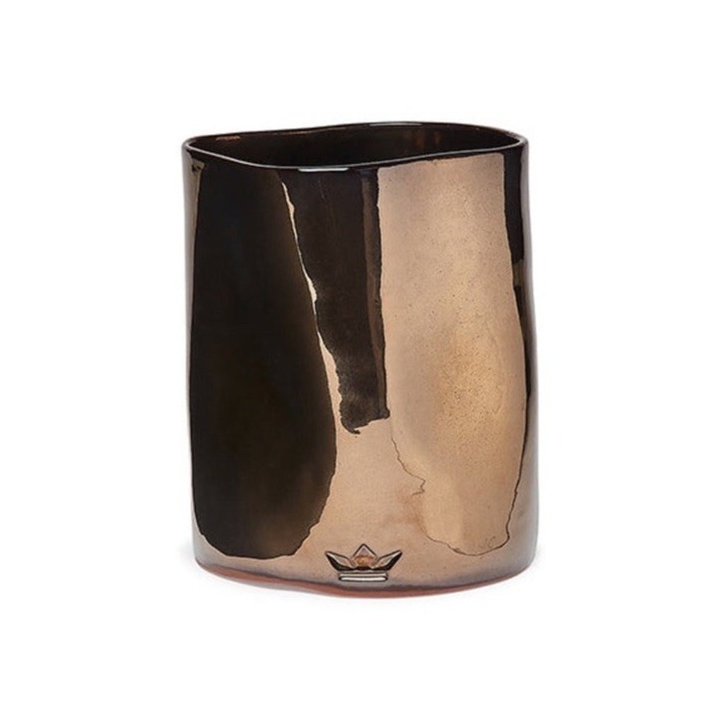 Dutchdeluxes Dented Crock Utensil Holder - Platinum Ceramic - Handmade Portugal - Picture 2 of 10